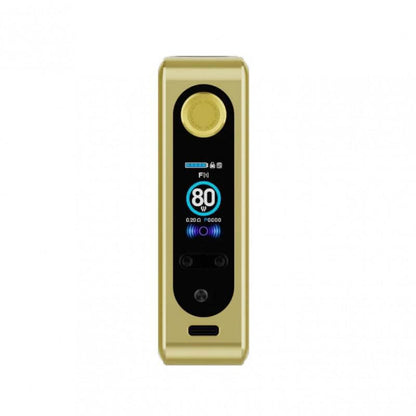 Vaporesso GEN SE Mod in gold color with digital display showing 80W and control buttons for optimal DTL vaping.