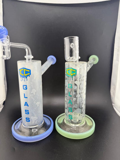 IC Glass 7" Rig Box Set – UV Reactive Bake-On Decal | 14mm 90° Joint | Eye-Catching Daily Driver