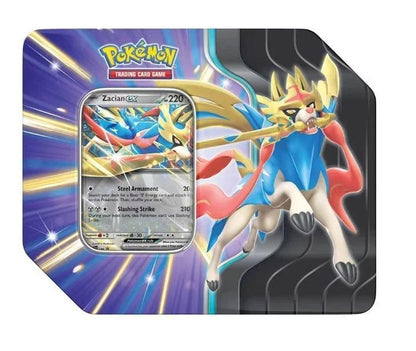 Pokémon TCG Slashing Legends Zacian ex Tin – 5 Booster Packs + Zacian ex Promo | Factory Sealed