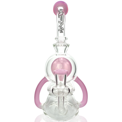 AFM Glass 9" Double Pump Recycler Dab Rig TX078 14mm 90°