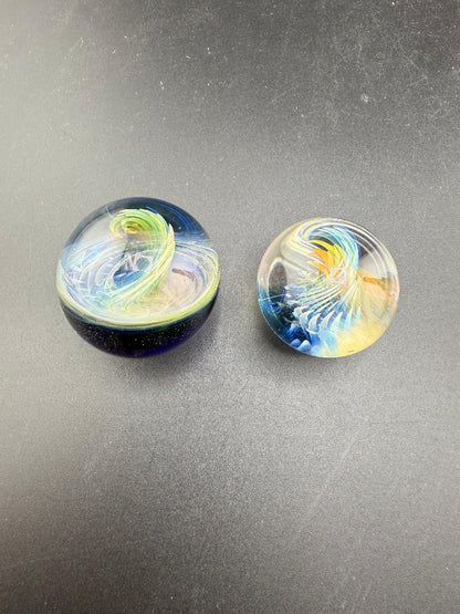 Brando Glass Marble - Fumed Vortex w/ Colored Backer 1.3" - 1.4"