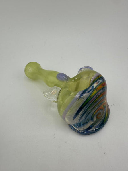 High Grade Glass Dry Pipe -Fully Worked w/ Wig Wag Cap