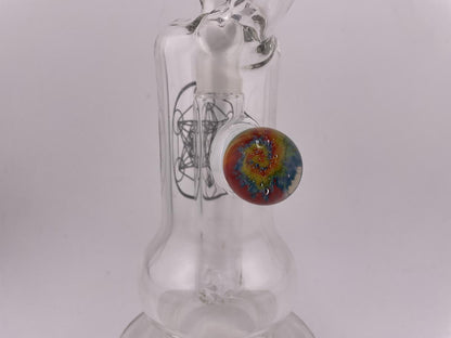 Highgrade Glass - Clear Sacred Geometry w/ Colored accent Recessed Joint Bub