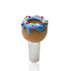 Empire Glassworks 14mm Slide in donut design with blue icing and colorful sprinkles, perfect for enhancing your smoking setup.