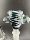 Highgrade Heady Slide 14mm bowl featuring unique wig-wag design in vibrant colors, perfect for functional art enthusiasts.