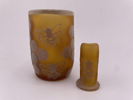 Brando Glass Puffco Proxy Core Accessory -  Bee Hive Honey Comb Base & Mouth Piece (Amber)