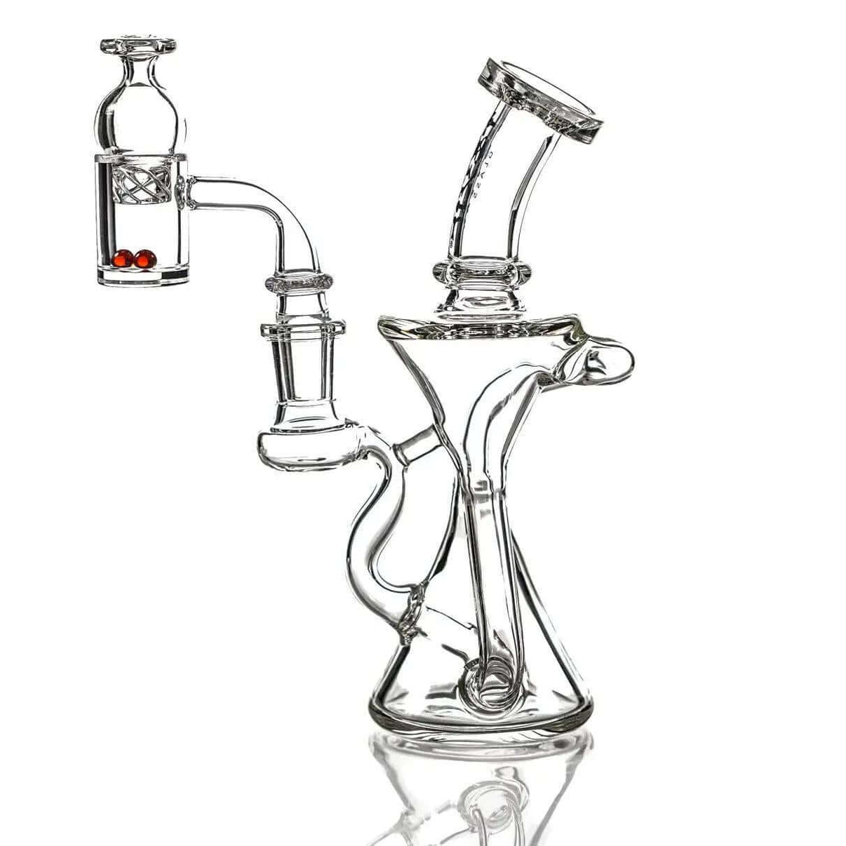 Toxic Glass 7" Double Cyclone Recycler Set - TX60, featuring dual cyclone percs for smooth hits and optimal filtration.