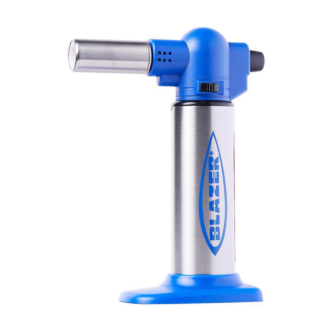 Blazer Big Buddy Butane Torch, portable and lightweight for professional and home use, featuring precision flame control.