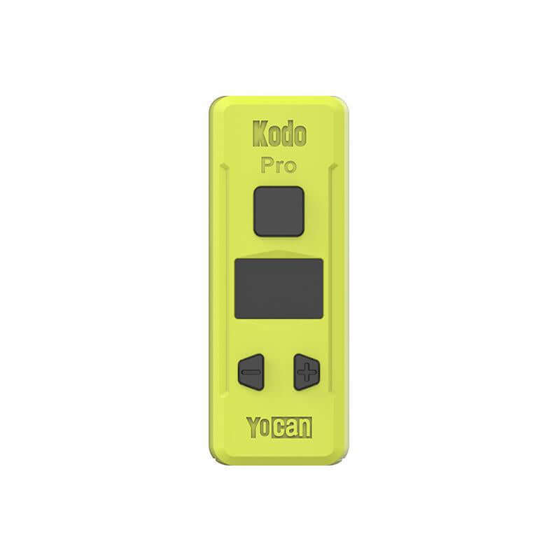 Yocan Kodo Pro 510 Battery in vibrant yellow, compact and portable vape mod with user-friendly interface.