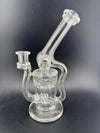 Domer Glass Blooper Clear 10mm 90° Joint, handblown functional glass accessory, sleek design for stable setups. Domer Double That Looks Expensive 