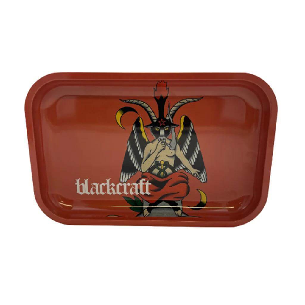 Blackcraft Cult Small Rolling Tray with intricate design featuring a dark aesthetic, perfect for stylish smokers.