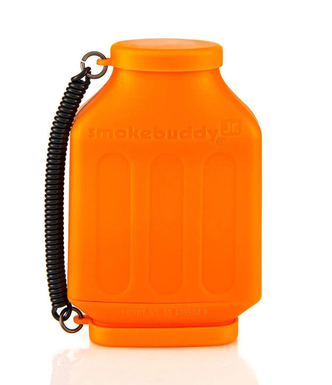 Smokebuddy Jr personal air filter in orange, compact design for discreet smoke filtration on-the-go.