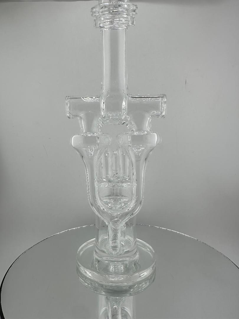 Domer Glass Double Recycler Double Stack - Clear