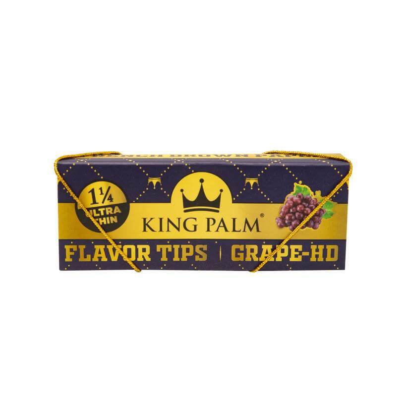 King Palm Flavored Hemp Rolling Papers & Tips 1 1/4 Ultra Thin in Grape HD packaging.