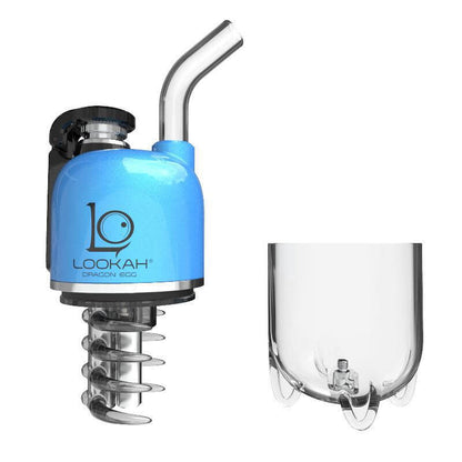 LOOKAH Dragon Egg electric dab rig in blue, showcasing its unique design and portable features.