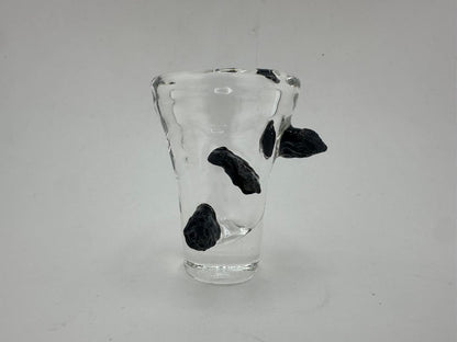 Paulson Pieces Glass Shot Glass with Tektite Accent – Handcrafted Glass Art