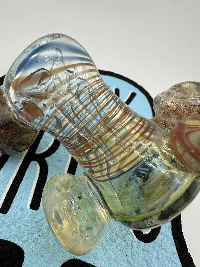 Tuck Glass Flower Bubbler- Multi Section w/ Marble Attachments
