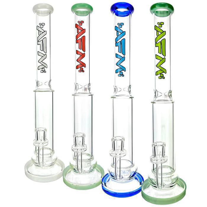 AFM Glass 14" Shower Disc Perc Glass Straight Tube 14mm 90°