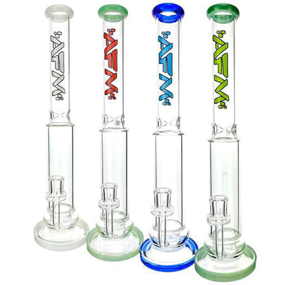 AFM Glass 14" Shower Disc Perc Glass Straight Tube 14mm 90°