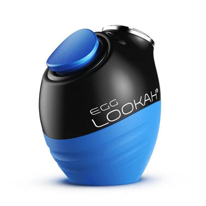 Lookah Egg 510 Battery in blue and black silicone, featuring ergonomic design and 5 voltage settings.