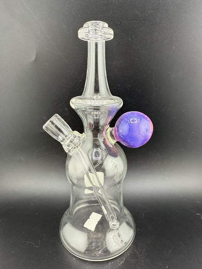 Pugsley Glass Clear Rig Colored Marble Attachment 10mm 45°