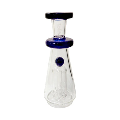 Tokr Glass Puffco Peak Glass Replacement - Triple Accent Cone with blue accents and two hole perc design.