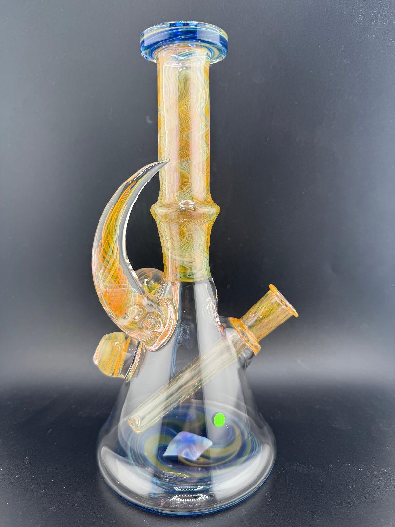 Brando Glass Fumed Beaker Blue Accents 10mm 45°