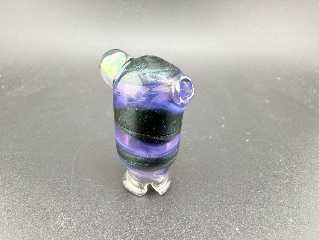 Paulson Pieces Puffco Pivot Glass Replacement Top W/ Auto Spinning Pearl Feature - Purple Side Shooter w/ Opal