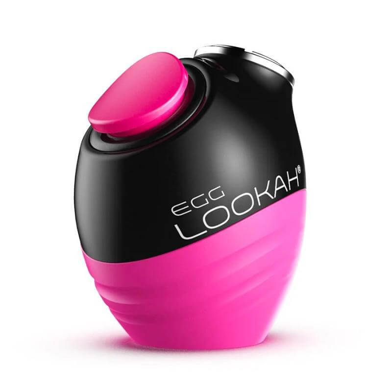 Lookah Egg 510 thread battery in pink and black, featuring a compact design and five voltage settings for vapers.