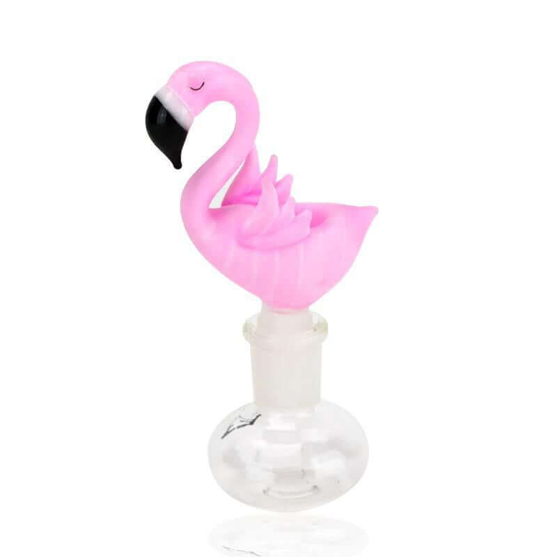 Empire Glassworks 14mm Slide featuring a playful pink flamingo design for a vibrant smoking experience.