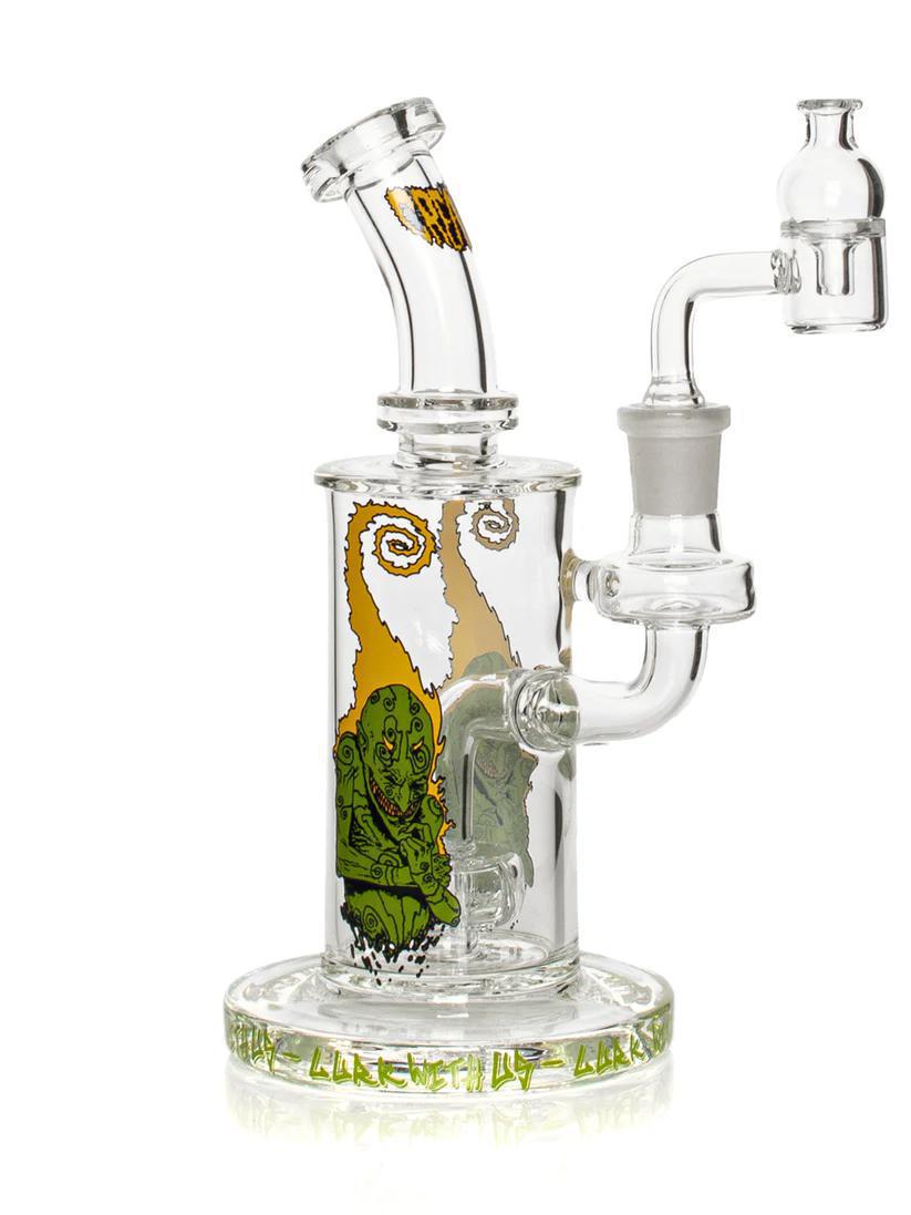 Gear Premium x Creature 7.5" Concentrate Rig in Goblin design with quartz banger and cap.