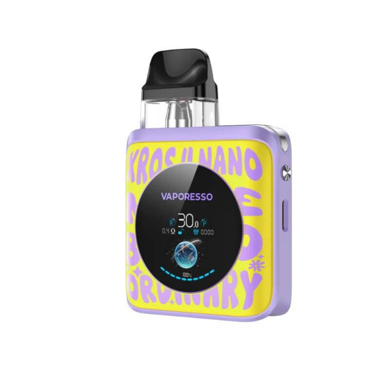 Vaporesso XROS 4 Nano vape device with 1.3 inch TFT display, 1350mAh battery and vibrant design.