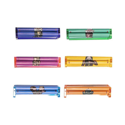 Lion Rolling Circus 79mm rolling machines in six vibrant colors, featuring fun circus designs for easy rolling.