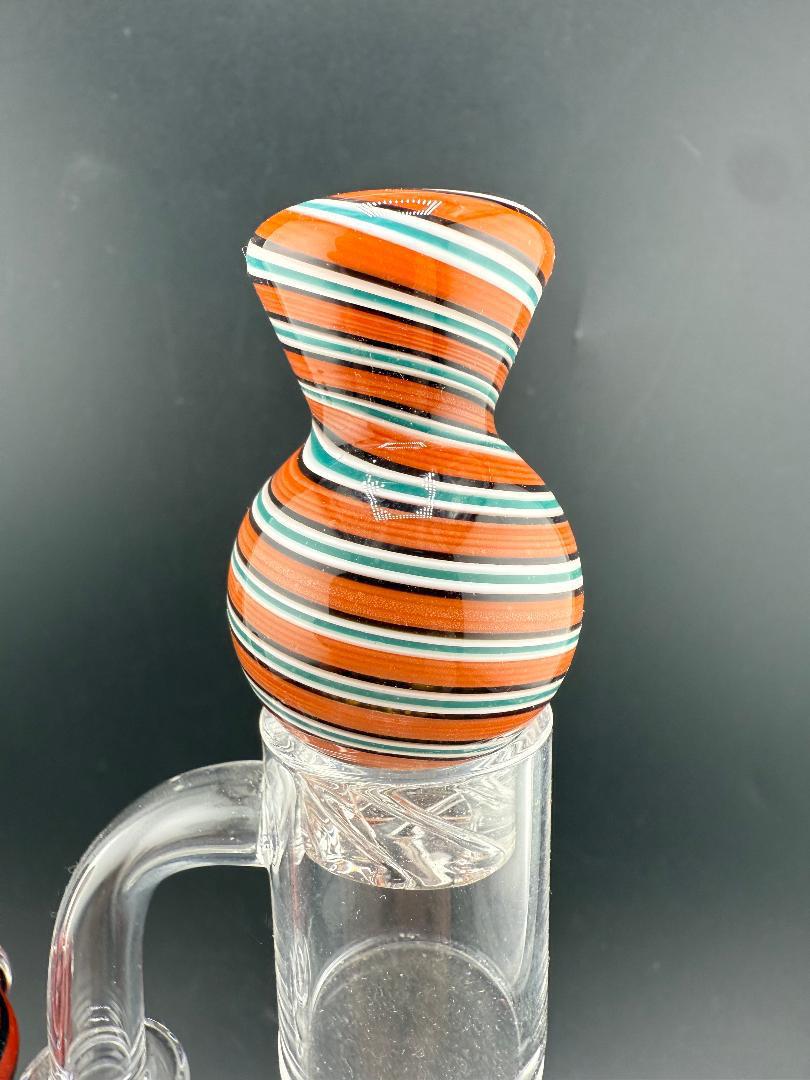 Import Glass Spinner Cap - Linework Swirl for 28mm Bangers