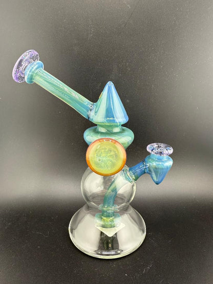 Mank Glass Multi Colored Horn Banger Hanger 10mm 90°