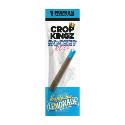 Crop Kingz Rocket Roll Wrap with Explosive Lemonade flavor and premium organic cone packaging.