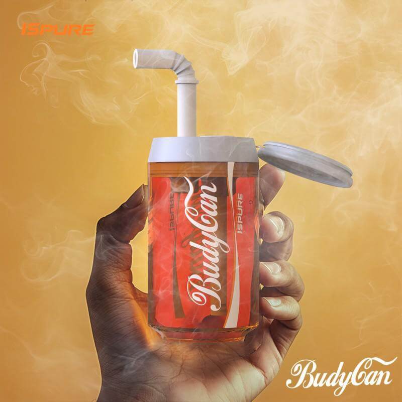 iSpure BudyCan Bubbler designed like a beverage can, perfect for discreet and portable dabbing or smoking.