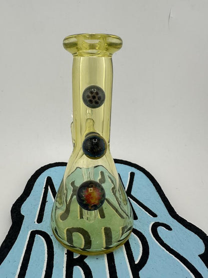 Filla John Glass Mini Beaker - UV Illuminati w/ Millies 10mm 45