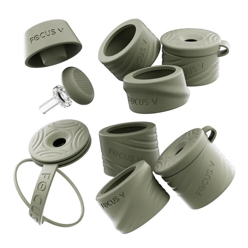 Focus V Carta Swivel and Silicone Accessory Kit featuring silicone components and glass parts in natural tones.