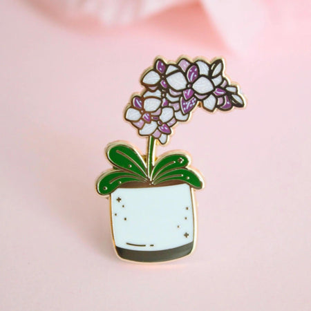 Occasionalish Enamel Pin - Pot Of Orchids