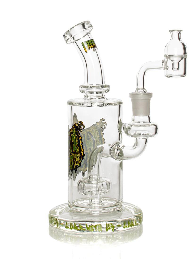 Gear Premium x Creature 7.5" Concentrate Rig with cap and quartz banger, featuring exclusive Creature design.