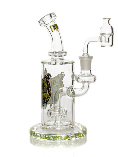 Gear Premium x Creature 7.5" Concentrate Rig with cap and quartz banger, featuring exclusive Creature design.
