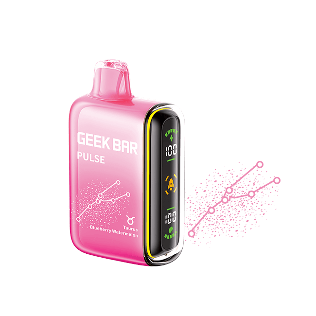 Geek Bar Pulse 15K Disposable Vape - Taurus Blueberry Watermelon Flavor, Cosmic Design and Features