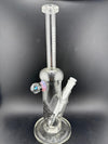 Highgrade Glass Flower Straight Tube - 10" Mini Opal Marble & Bake On Sacred Geometry 10mm 45°