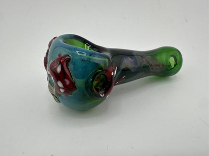 Mop Head Glass Dry Pipe -Full Color Mushroom