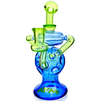 AFM Glass 7.5" Swiss Double Color Glass Recycler Dab Rig TX063 14mm 90°
