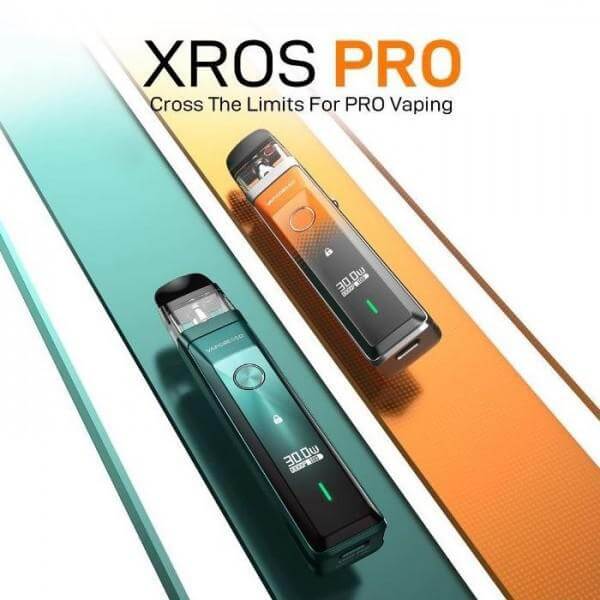 Vaporesso XROS Pro vape featuring adjustable power and AXON Super Pulse mode for enhanced flavor.