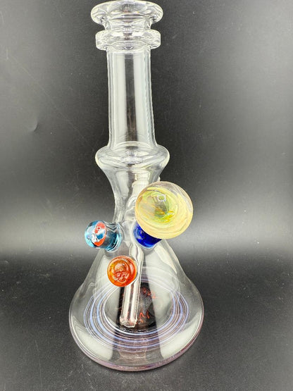 Brando Glass Uv Worked Bottom Beaker w/ Grateful Dead Millies 10mm 45°