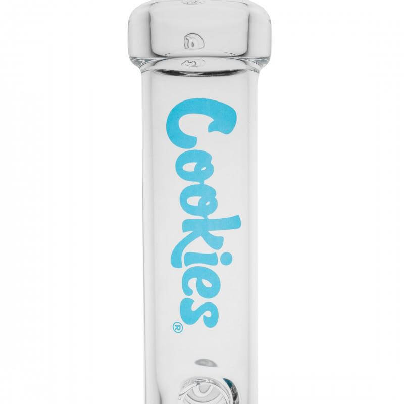 Cookies Original Beaker Water Pipe made from premium borosilicate glass with a clear design and logo.