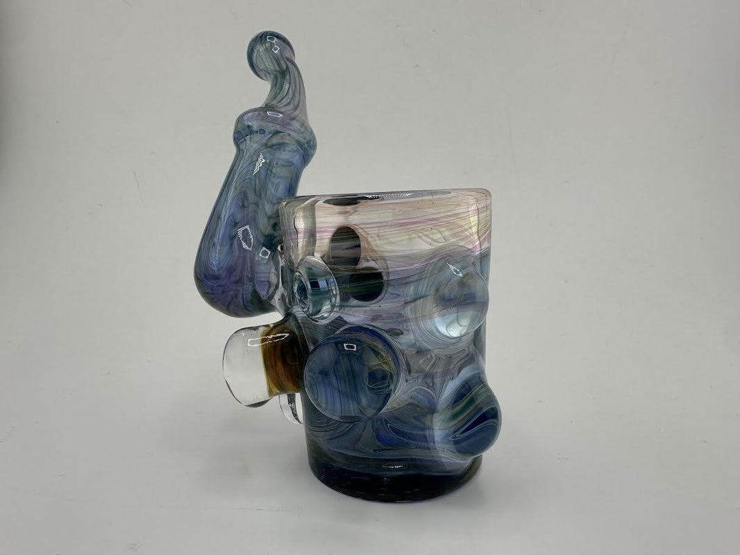 Brando Glass Puffco Proxy Accessory - Blue Fumed Stand Up Side Car